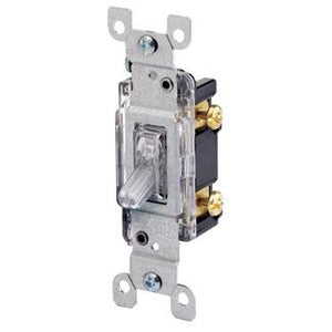 Leviton 1461-LC Single-Pole Lighted Handle Switch, 15A, 120V, Clear, LIT WHEN OFF Leviton 1461-LC