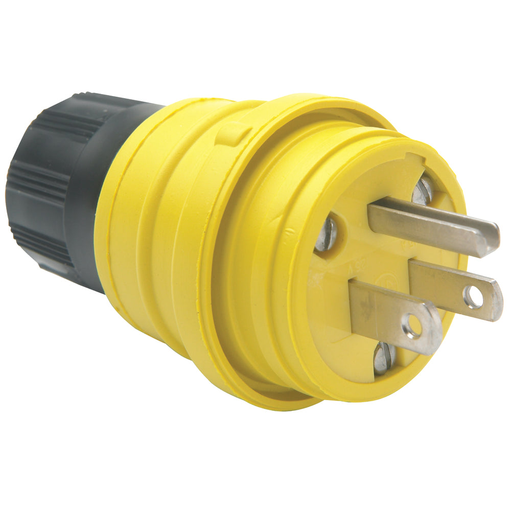 Woodhead 14W47 Plug Rubber, 15A, 125V, NEMA 5-15R, Yellow Woodhead 14W47
