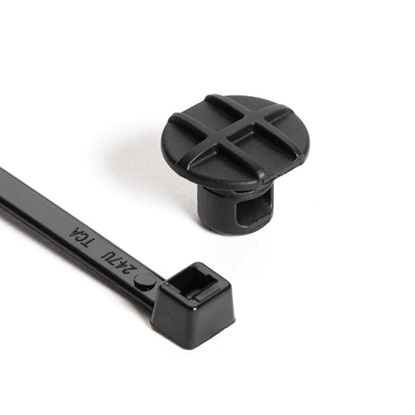 HellermannTyton 156-02512 Cable Button Mount with Tie, 0.35