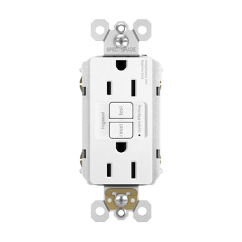 Pass & Seymour 1597-TRW Tamper Resistant GFCI Receptacle, Self-Test, 15A, White Pass & Seymour 1597-TRW