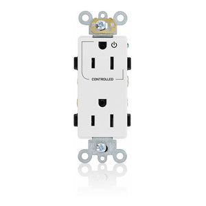Leviton 16252-1PW 15 Amp Single Receptacle, Decora, White, 125V, Commercial Grade, 5-15R Leviton 16252-1PW
