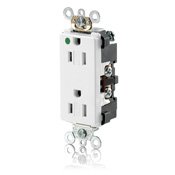 Leviton 16262-SGW 15 Amp, 125 Volt, Hospital Grade Receptacle, White Leviton 16262-SGW