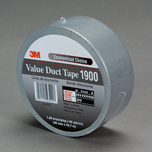 3M 1900-48mm Value Duct Tape, Silver, 1.88" x 50 yd 3M 1900-48mm