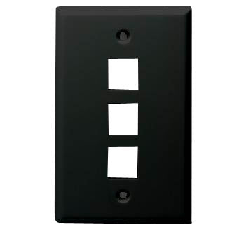 DataComm Electronics 20-3003-BK Wallplate, 1-Gang, 3-Port, Black DataComm Electronics 20-3003-BK