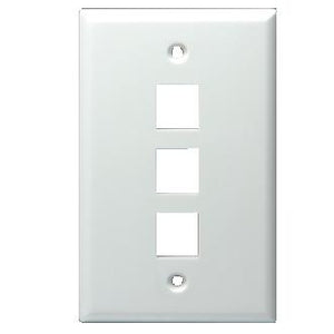 DataComm Electronics 20-3003-WH 3-Port Blank Wallplate DataComm Electronics 20-3003-WH