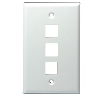 DataComm Electronics 20-3003-WH 3-Port Blank Wallplate DataComm Electronics 20-3003-WH