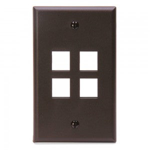 DataComm Electronics 20-3004-BR Wallplate Box Mount 4-Port 1-Gang Brown DataComm Electronics 20-3004-BR
