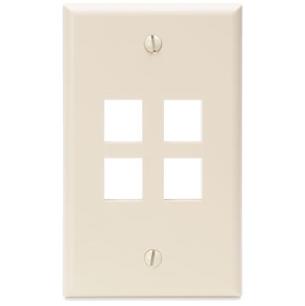 DataComm Electronics 20-3004-LA Light Almond Wallplate 4-Port 1-Gang DataComm Electronics 20-3004-LA