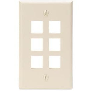 DataComm Electronics 20-3006-IV Ivory Wallplate 6-Port 1-Gang DataComm Electronics 20-3006-IV