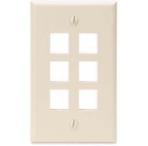 DataComm Electronics 20-3006-IV Ivory Wallplate 6-Port 1-Gang DataComm Electronics 20-3006-IV