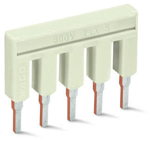 Wago 2002-405 Jumper, For 2002 Series, Insulated, 5-Way, Light Gray Wago 2002-405
