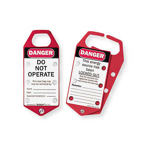 Brady 22075-R Labeled Lockout Hasps Brady 22075-R