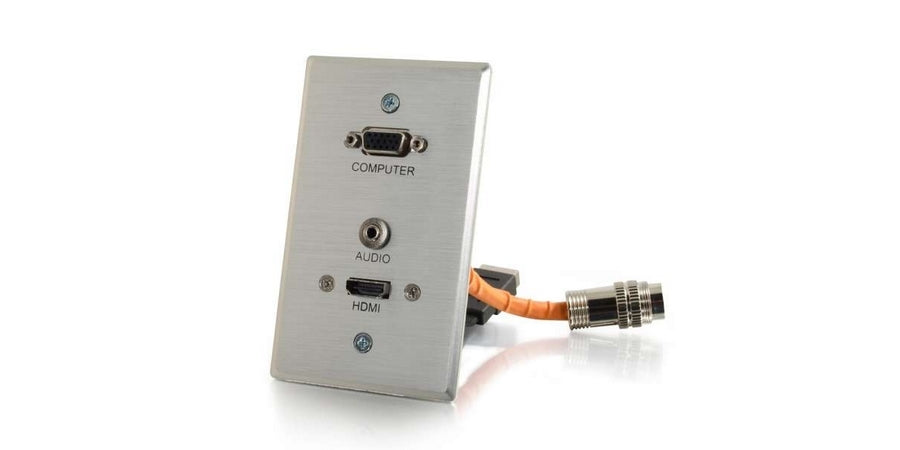 Quiktron 2212-60145-001 Rapid Run Double Gang Combination Wallplate Quiktron 2212-60145-001
