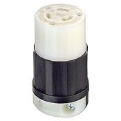 Leviton 2313 Locking Connector, 20A, 125V, L5-20R, 2P3W, Black/White Leviton 2313