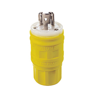 Leviton 24W47 Locking Plug, 15A, 125V, Wetguard, 2P3W Leviton 24W47