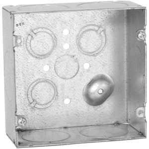 Hubbell-Raco 259 4-11/16" Square Box, Welded, Metallic, 2-1/8" Deep Hubbell-Raco 259