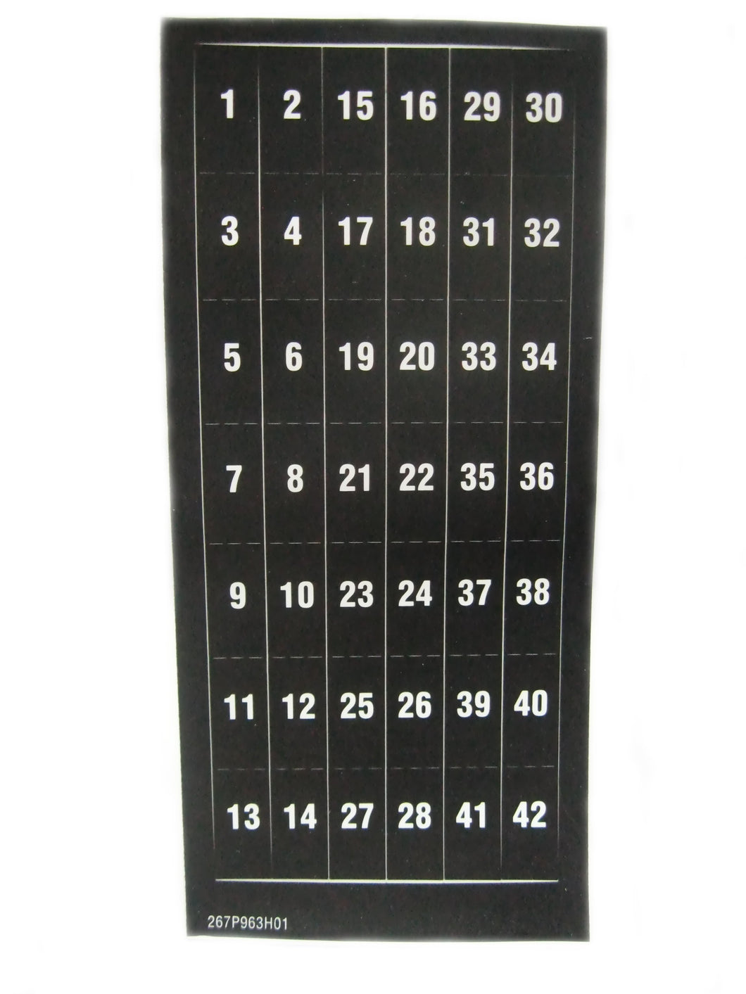 Eaton 267P963H01 Panelboard Number Tabs (1-42) Eaton 267P963H01