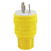 Leviton 26W47 Locking Plug, 20A, 125V, Wetguard, 2P3W Leviton 26W47