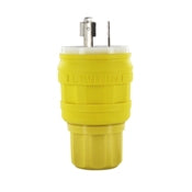 Leviton 26W49 Watertight Locking Plug, 20A, 277V, 2P3W, L7-20P, Yellow Leviton 26W49