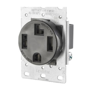 Leviton 278-S00 30 Amp Flush Mount Receptacle, 125/250V, 14-30R Leviton 278-S00