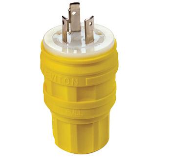 Leviton 28W47 Locking Plug, 30A,  125V, 2P3W, Wetguard Leviton 28W47