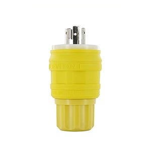 Leviton 28W48 Locking Plug, 30A, 250V, 2P3W, Wetguard Leviton 28W48