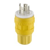 Leviton 28W74 Locking Plug, 30A, 125/250V, 3-Phase, L14-30P, Yellow Leviton 28W74