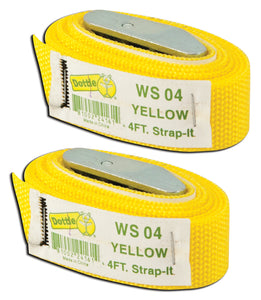 Dottie 2WS04 Web Straps w/ Buckle, 4', Nylon, Yellow, 2-Pack Dottie 2WS04