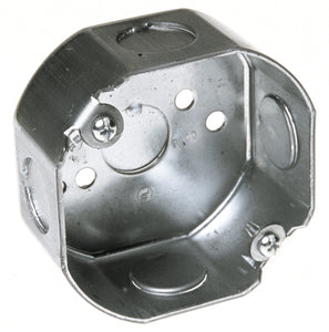 Appleton 3012 3-1/4" Octagon Box, 1-1/2" Deep, 1/2" KOs, Steel Appleton 3012