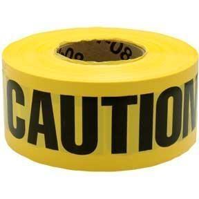 3M 301 "Caution Caution Caution" Barricade Tape, 3" x 300', Yellow 3M 301