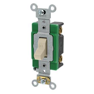 Leviton 3031-2I Single-Pole Toggle Switch, 30A, 120/277V, Ivory, Specification Grade Leviton 3031-2I