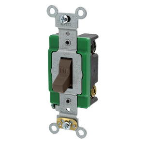 Leviton 3032-2 Double-Pole Toggle Switch, 30A, 120/277V, Brown, Specification Grade Leviton 3032-2