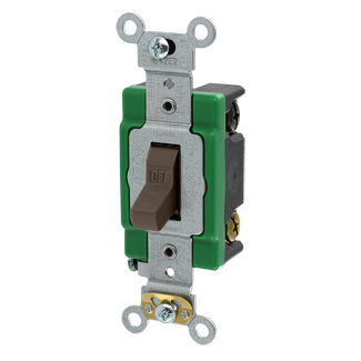 Leviton 3032-2 Double-Pole Toggle Switch, 30A, 120/277V, Brown, Specification Grade Leviton 3032-2