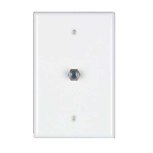DataComm Electronics 32-0012 Wall Plate, F Type, 1-Gang, White DataComm Electronics 32-0012