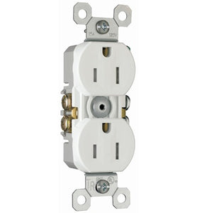 Pass & Seymour 3232-TRW Tamper Resistant Duplex Receptacle, 15A, 125V, White Pass & Seymour 3232-TRW