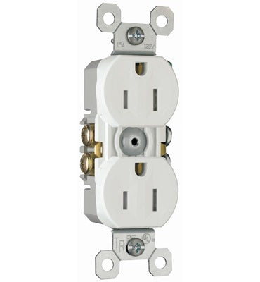 Pass & Seymour 3232-TRW Tamper Resistant Duplex Receptacle, 15A, 125V, White Pass & Seymour 3232-TRW