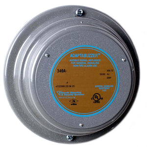 Edwards 340A-G5 Vibrating Buzzer, Heavy Duty, 24VAC, 0.250A, 70dB, Diameter: 5-1/6" Edwards 340A-G5