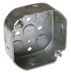 Appleton 4012 4" Octagon Box, 1-1/2 Deep, 1/2" KOs, Steel Appleton 4012