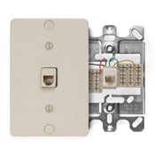 Leviton 40253-I Jack, 6 Position, 4 Conductor, Ivory, Surface Mount Leviton 40253-I