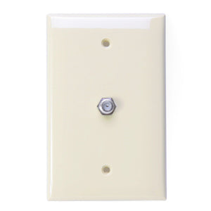 Leviton 40539-MT Wall Plate, Coax/F Connector, 625D, 1-Gang, Light Almond, Mid-Size Leviton 40539-MT