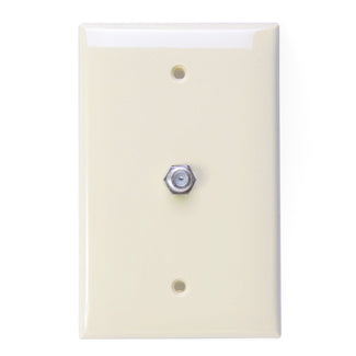 Leviton 40539-MT Wall Plate, Coax/F Connector, 625D, 1-Gang, Light Almond, Mid-Size Leviton 40539-MT