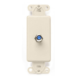 Leviton 40681-T Wallplate Insert, Decora, F-Connector, Light Almond Leviton 40681-T