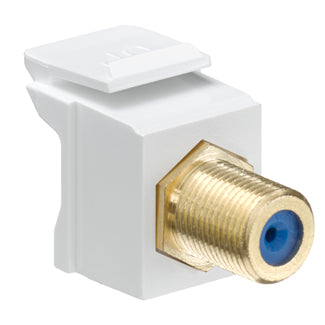 Leviton 40831-FWG Snap-In Connector, Quickport, F-Connector, Gold/White Leviton 40831-FWG