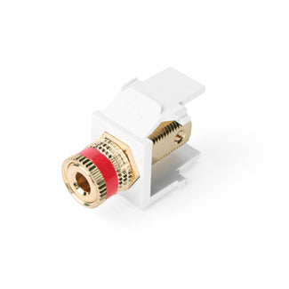 Leviton 40833-BWR White Binding Post Adapter, Gold-Plated, Red Stripe Leviton 40833-BWR