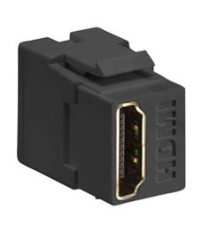 Leviton 40834-E HDMI Connector, Feedthrough, QuickPort, Black Leviton 40834-E