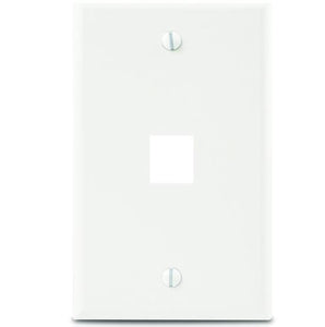 Leviton 41080-1WP Wallplate, Quickport, Box Mount, 1-Port, 1-Gang, White Leviton 41080-1WP