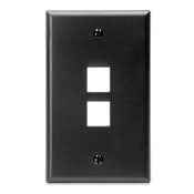 Leviton 41080-2EP Wallplate, Quickport, Box Mount, 2-Port, 1-Gang, Black Leviton 41080-2EP