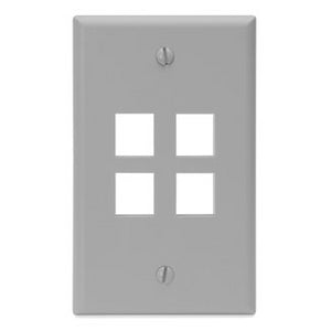 Leviton 41080-4GP Wallplate Box Mount 4-Port 1-Gang Gray Leviton 41080-4GP