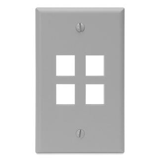 Leviton 41080-4GP Wallplate Box Mount 4-Port 1-Gang Gray Leviton 41080-4GP