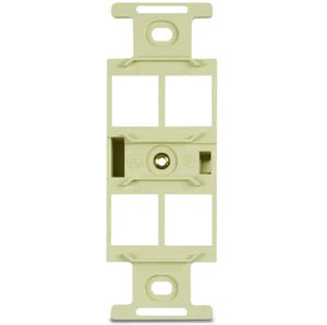 Leviton 41087-QIP Ivory 4-Port Multimedia Duplex Wallplate Insert Leviton 41087-QIP